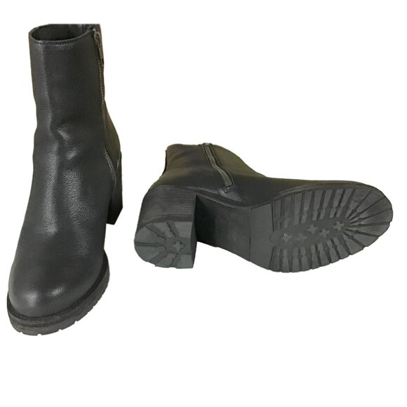 Frye Karen Inside Zip Up Black Real Leather Comfy Chunky Heel Ankle Booties - Picture 9 of 13